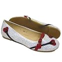 Womens Light Silver Flat Glitter Comfort Ladies Pumps Shoes