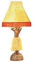 VINTAGE BRONZE HULA LAMP 37" - LEILANI DANCING WAHINE- SURFING DECOR