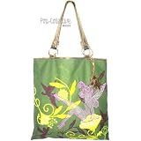 LOOP NYC/DISNEY COUTURE 'Tinkerbell' Tote Bag in Forest Green with Applique