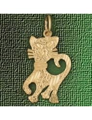 Dazzlers Solid 14 karats Gold Cat Kitten Charm Pendant available in three colors from jewelsberry (weights: 1.1 grams only)