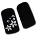Handywelt-Niefern Handy Neopren Tasche Etui Blume Modell 1 Schwarz mit Wei�e Blume f. Nokia C1-01
