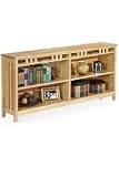 Mission-style 4-shelf Double Bookcase