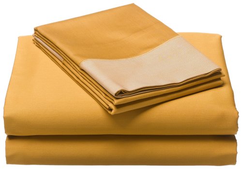 Pinzon Medallion Egyptian Cotton Sateen Queen Sheet Set, Gold