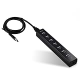 Mpow 7 Port USB 3.0 Hub [VIA VL812 Chipset] Bus-Powered with Detachable USB 3.0 Data Cable & Charging Cable