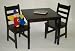 Lipper International 514E Child's Square Table and 2-Chair Set, Espresso