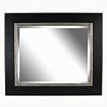 Contemporary Beveled Mirror Collection - Black/ Silver