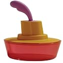 A di Alessi ASG13 O Behälter aus thermoplastischem Harz, orange mit Spachtel aus Edelstahl
