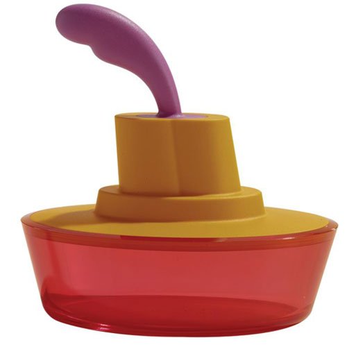 A di Alessi ASG13 O Beh&auml;lter aus thermoplastischem Harz, orange mit Spachtel aus Edelstahl Preisvergleich