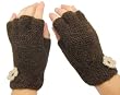 Handmade Artisan Pure Alpaca Natural Fiber Gloves - Caffe Au Lait (100% Knitted By Hand)