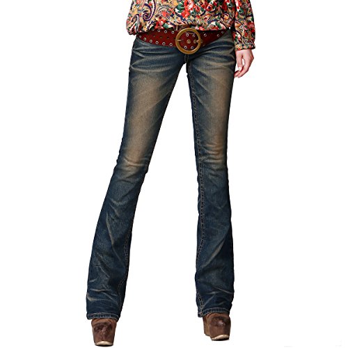 (アートカー)Artka オリジナルデザイン レディーズ美脚ベルボトムデニムパンツ KN16342Q