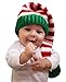 Melondipity Christmas Elf Crochet Baby Hat - Red, White, Green Beanie Stocking Cap
