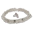 Sterling Silver Anklet Bracelet Toe Ring Pair 10 inches (anklts520)