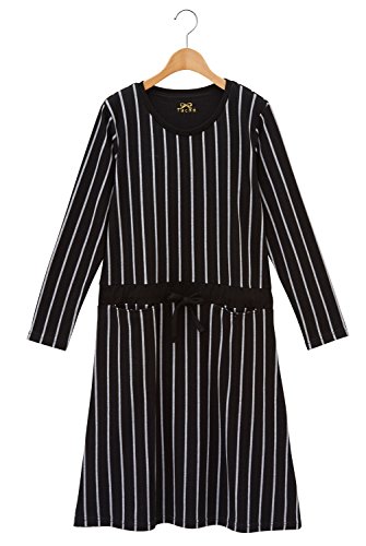 (グンゼ)GUNZE Tucheレディースルームウェア長袖ワンピース(ジャカードストライプ)