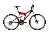 Polaris 60726-9 RMK Dual Suspension 26 Inch Mountain Bike - Carmine and Black