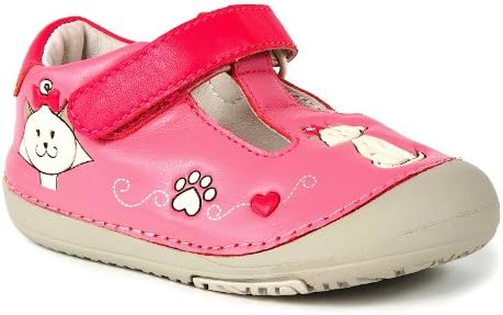Momo Baby First Walker/Toddler Kitty Cat T-Strap Leather Shoes
