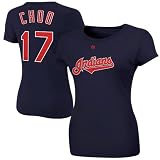 MLB Cleveland Indians Shin-Soo Choo #17 Ladies Player T-Shirt - Navy Blue (X-Large)