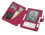Magenta Full Genuine Leather Case for Amazon Kinde 2 (Old Version) E-Reader Reading Device (Kindle NOT Included)
