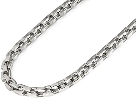 Titanium High Polished Box Frame Chain Link - (24" x 10 mm) - 24TMCH413