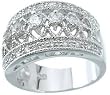 925 Sterling Silver Antique Style CZ Cocktail Ring