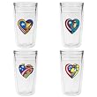 Patriotic Ladies 12 oz Slimline Insulated Beverage Tumblers Set, Clear (4 designs)