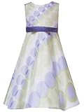 Rare Editions Girls 7-16 PURPLE LIME-GREEN BIAS GRADIENT DOT SHANTUNG Special Occasion Wedding Flower Girl Easter Party Dress