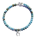 Turquoise Bead Bracelet with Horseshoe Charm