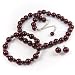 Jewelry : Red Satin-Finish 10mm Glass Pearl Necklace, Bracelet and Earring Set by Margot Townsend