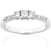 1/3ctw Three-Stone Princess Diamond Engagement Ring in 14kt White Gold (HI/I1-I2)