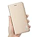 iPhone 7 Plus case,WenBelle [Genuine Leather] Slim Fit,Stand Feature,Premium Protective Case Wallet Flip Cases for Apple iPhone 7 Plus (Gold)