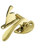 Solid Brass 3/8" Offset Right Hand Hoosier Latch in Unlacquered Brass.