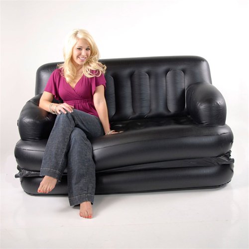 Smart Air Beds 5 x 1 EZ Super FULL Size Inflatable Sofa Bed (Black) (54