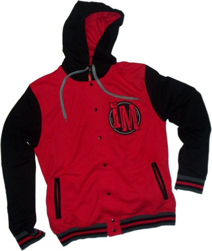  Project IM -- Iron Man -- Marvel Comics Hoodie Snap-Fleece Letterman Jacket