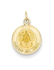 14k Yellow Gold Our Lady of Cuba Medal Charm
