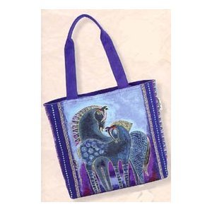 Laurel Burch Horses Shoulder Tote Bag - Indigo