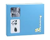 Pearhead Babyprints Giraffe Babybook, Blue Pearhead Babyprints Giraffe Babybook, Blue