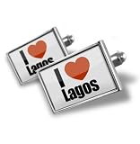 Cufflinks "I Love Lagos region: in Nigeria, Africa - Hand Made Cuff Links