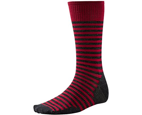 Smartwool Men's Stria Crew Socks (Crimson) Medium