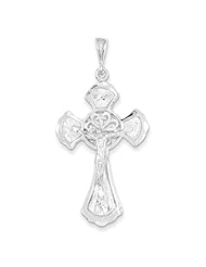 Sterling Silver Graceful Crucifix Cross Pendant