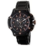 Daniel Steiger Mens 8002K-M Insignia Nero Ion-Plating Black and Ceramic Oversize Ceramic Watch