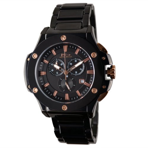 Daniel Steiger Men's 8002K-M Insignia Nero Ion-Plating Black and Ceramic Oversize Ceramic Watch