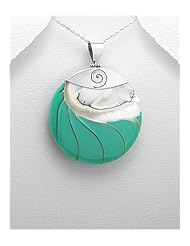 Resin Pendant Necklace In 92.5 Sterling Silver