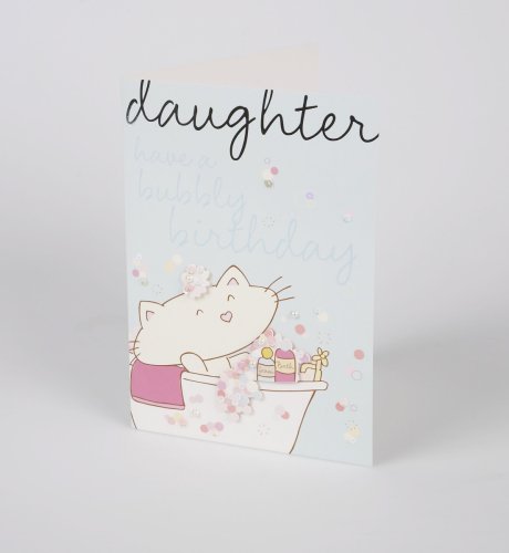 Klaras Cat in the Bath Birthday Card