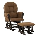StorkCraftHoopGliderandOttoman,Black/Chocolate