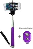 RuiLida Extendable Selfie Handheld Stick Monopod + Adjustable Phone Holder Mount + Bluetooth Wireless Remote Shutter for iPhone Samsung and other System Over IOS 6.0 and Android 4.2.2 Smartphones