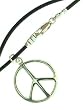 Beautiful! Non-Tarnish Nickel Free Sterling-silver Peace Sign Leather Rope pendant/necklaces