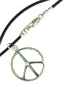 Beautiful! Non-Tarnish Nickel Free Sterling-silver Peace Sign Leather Rope pendant/necklaces