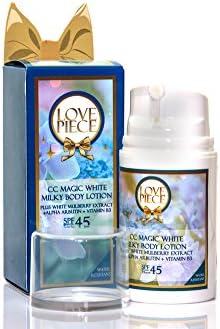 LOVE PIECE SUNSCREEN CREAM FACE AND BODY LOTION SPF45 PA+++ FOR WHITE SKIN SIZE 50 ML. (Pack of 3)