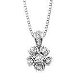 14K White Gold 1/4 ct. Diamond Cluster Pendant with Chain