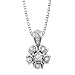 14K White Gold 1/4 ct. Diamond Cluster Pendant with Chain