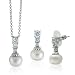 Tressa Sterling Silver and Pearl CZ Necklace and Earring Set